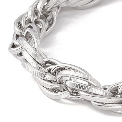 304 Stainless Steel Oval Link Rope Chains Bracelet for Men Women