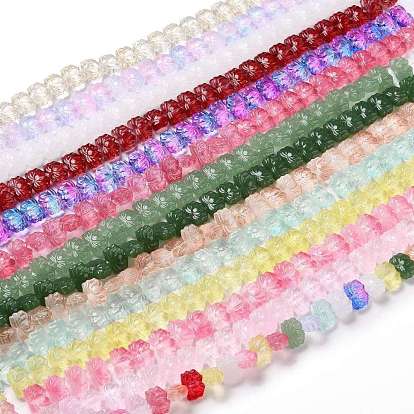 Transparent Glass Beads Strands, Lotus