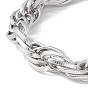 304 bracelet de chaînes de corde à maillons ovales en acier inoxydable pour hommes femmes