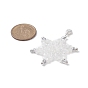 Décorations de pendentif en perles de verre flocon de neige, avec 304 acier inoxydable fermoir pince de homard