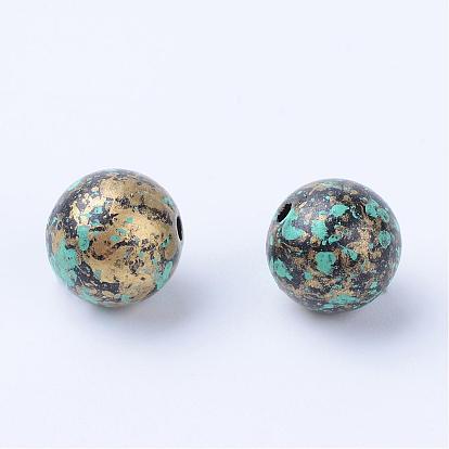Perles acryliques de style antique, ronde