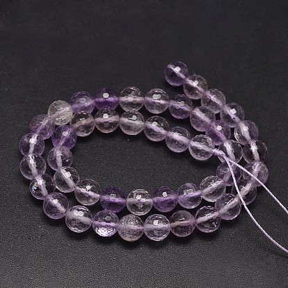 Faceted Natural Ametrine Round Bead Strands