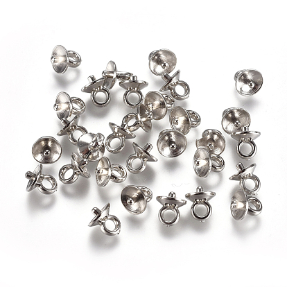 Ccb tasse en plastique perle peg bails broches pendentifs, pour la moitié de perles percées