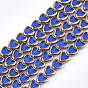 Electroplate Glass Beads Strands, Edge Plated, Heart