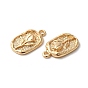 Brass Charms, Oval with Flower Charm