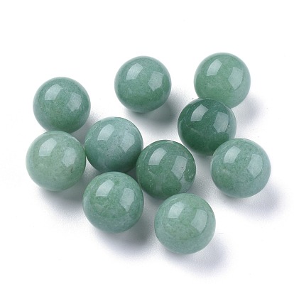 Natural Green Aventurine Beads, Gemstone Sphere, No Hole/Undrilled, Round