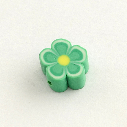 Perles en fimo faits à la main, fleur, 8~9x8x4mm, Trou: 2mm