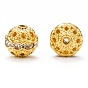 Brass Rhinestone Beads, Gunmetal, 10mm, Hole: 1.2mm