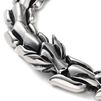 304 Stainless Steel Viking Dragon Link Chain Bracelets for Men, Fashion Hip Hop Style