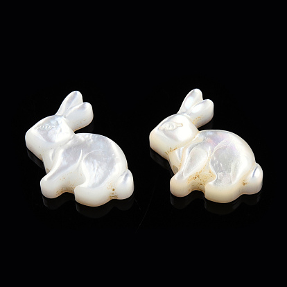 Perlas de concha blanca natural, conejo