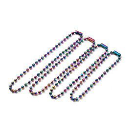 Placage ionique (ip) 304 collier chaîne à billes en acier inoxydable avec fermoir connecteur pour femme