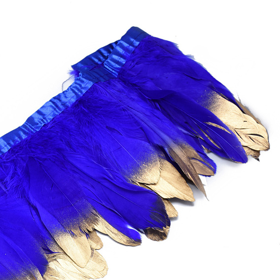 Golden Plated Goose Feather Cloth Strand Costume Accessories, Dyed