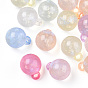 Luminous Acrylic Pendants, with Glitter, Glow In The Dark, Round Charms