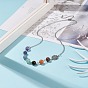 7Pcs 7 Style Natural Mixed Gemstone Beaded Pendant Necklace with Alloy 7 Chakra, Yoga Jewelry for Women