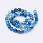 Natural Striped Agate/Banded Agate Beads Strands, Dyed, Faceted, Round