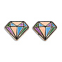 Diamond Shape Enamel Pin, Light Gold Plated Alloy Badge for Backpack Clothes, Nickel Free & Lead Free
