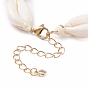 Bracelet de cheville en perles de cauri naturel tressé pour femme
