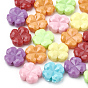 Opaque Acrylic Beads, Faceted, Four Leaf Clover