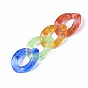 Transparent Acrylic Linking Rings, Quick Link Connectors, for Curb Chains Making, with Glitter Powder, Twist