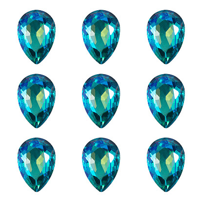 OLYCRAFT Pointback Rhinestone Beads Waterdrop Faceted Glass Rhinestone Gems for Jewelry Making, Nail Arts, Embellishment and DIY Decorations