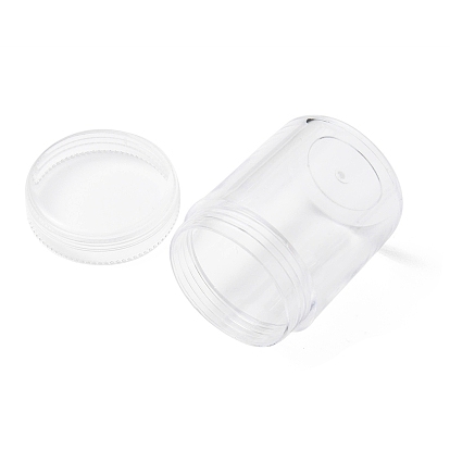 Round Plastic Bead Containers, with Screw Top Cap