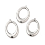 304 Stainless Steel Pendants, Oval Ring Charms