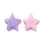 Opaque Acrylic Beads, with Glitter Powder, Star
