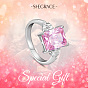 SHEGRACE 925 Sterling Silver Rings, with Grade AAA Cubic Zirconia, Rectangle and Heart