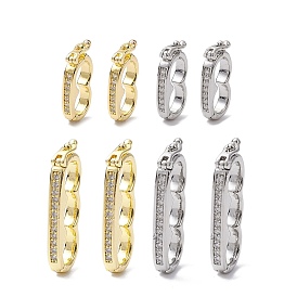 Brass Micro Pave Clear Cubic Zirconia Twister Clasps