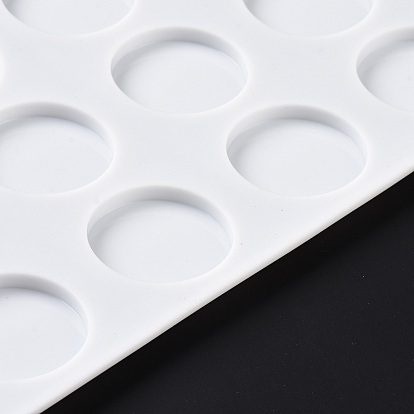 Bricolage plat rond cachet de cire tampon silicone tapis, moules en silicone de qualité alimentaire, 30 cavités, rectangle