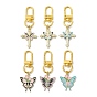 Alloy Enamel Pendant Decorations, with Alloy Swivel Clasps, Butterfly & Cross