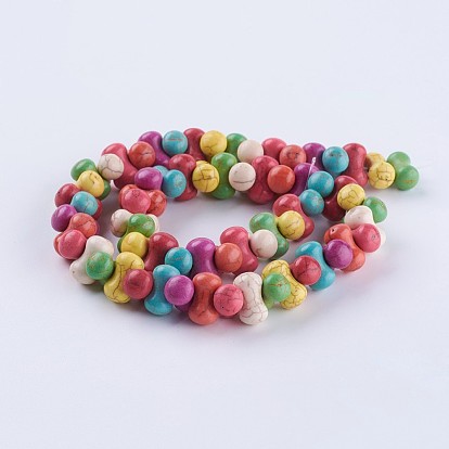 Synthetic Turquoise Beads Strands, Dyed, Mixed Shape