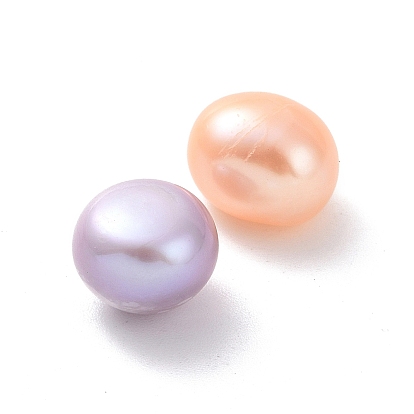 Natural Cultured Freshwater Pearl Beads, No Hole, Round