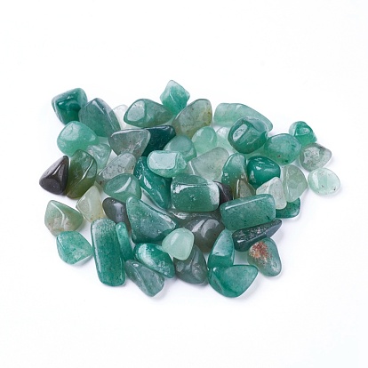 Natural Green Aventurine Beads, Undrilled/No Hole, Chips