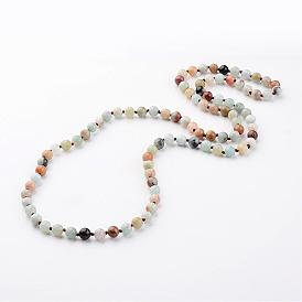 Ожерелья из натуральных цветов амазонита, бисера ожерелья, 35.4 дюйм