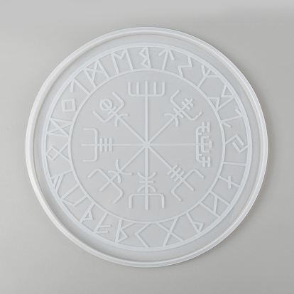 Moules en silicone pour tapis de divination pierres runiques, pour le conseil d'astrologie, moule de plateau de dés, assiette théosophique ronde