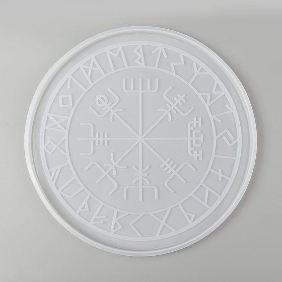 Moules en silicone pour tapis de divination pierres runiques, pour le conseil d'astrologie, moule de plateau de dés, assiette théosophique ronde