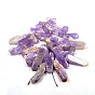 Irregular Strip Natural Amethyst Graduated Beads Strands, 23~62x10~12x4~6mm, Hole: 2mm, about 38pcs/strand, 15.3 inch