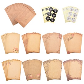Прямоугольная бумага craspire с цветочным узором, канцелярские товары с буквами, декоративные наклейки и классические пустые конверты из крафт-бумаги