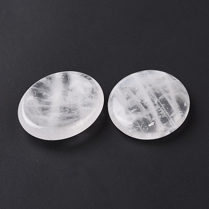 Oval Natural Quartz Crystal Thumb Worry Stone for Anxiety Therapy