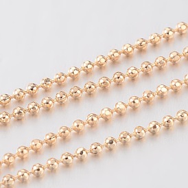 Brass Faceted Ball Chains, Soldered, 1.2mm