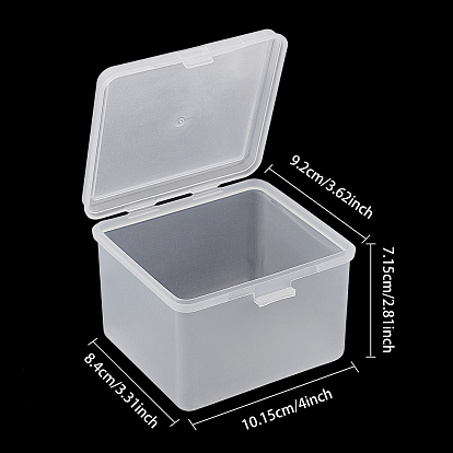 Polypropylene(PP) Plastic Boxes, Bead Storage Containers, with Hinged Lid, Rectangle