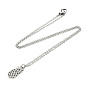 201 Stainless Steel Pendant Necklaces, with Cable Chains, Pineapple