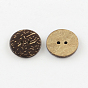 2 отверстия плоские круглые кнопки кокосовые, 20x3.5 мм, отверстие : 2 мм