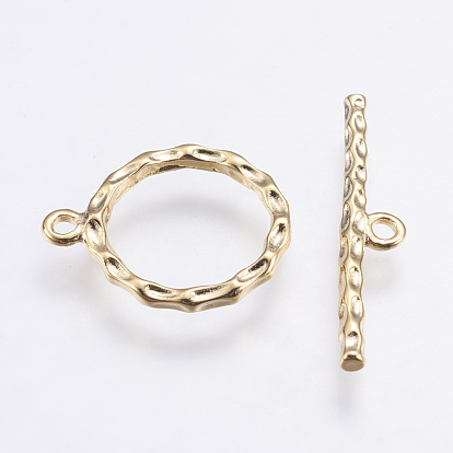 Laiton fermoirs toggle, anneau, plaqué longue durée, réel 18 k plaqué or, sans nickel, anneau
