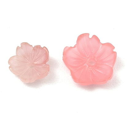 Synthetic Coral Dyed Beads, Flower