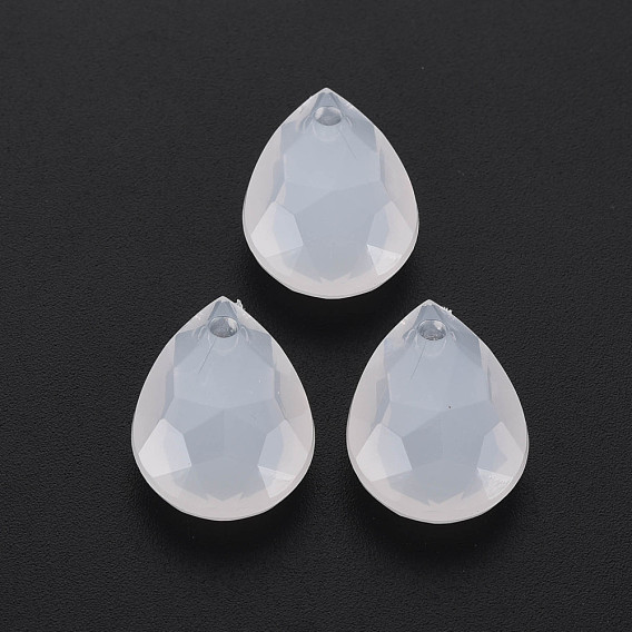 Perles acryliques transparentes, facette, larme
