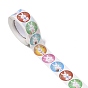 Easter Theme Self Adhesive Paper Sticker Rolls, with Rabbit Pattern, Round Sticker Labels, Gift Tag Stickers