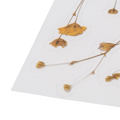 Flower Pattern Waterproof Self Adhesive Hot Stamping Stickers, DIY Hand Account Photo Album Decoration Sticker