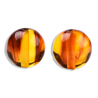 Resin Imitation Amber Beads, Round